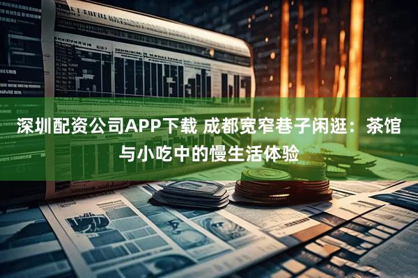 深圳配资公司APP下载 成都宽窄巷子闲逛：茶馆与小吃中的慢生活体验